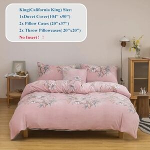 New California King Fluffy Floral Duvet Cover 